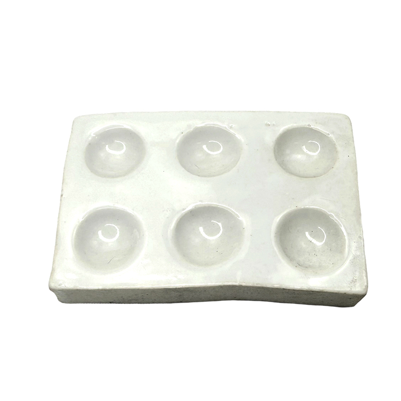Laboratoriumgebruik 6 gaten porseleinen keramische witte kleur reactieplaat