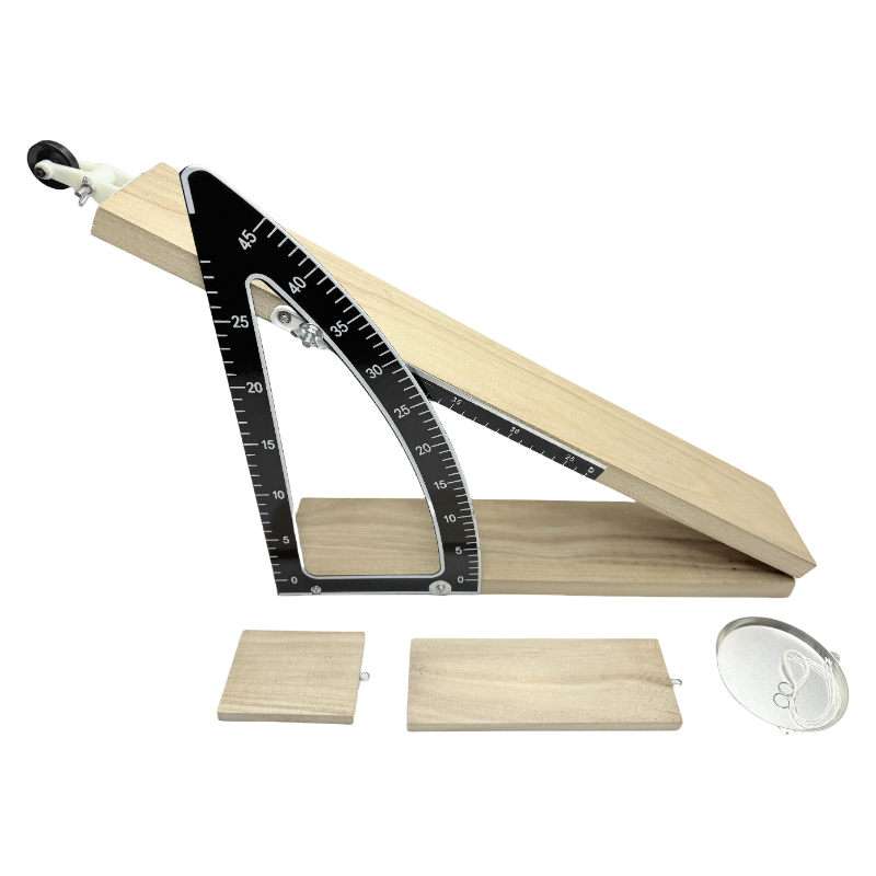 Hellende wrijvingsmeter houten blok mechanica demonstrator met hoekliniaal natuurwetenschappelijke onderwijsinstrumenten