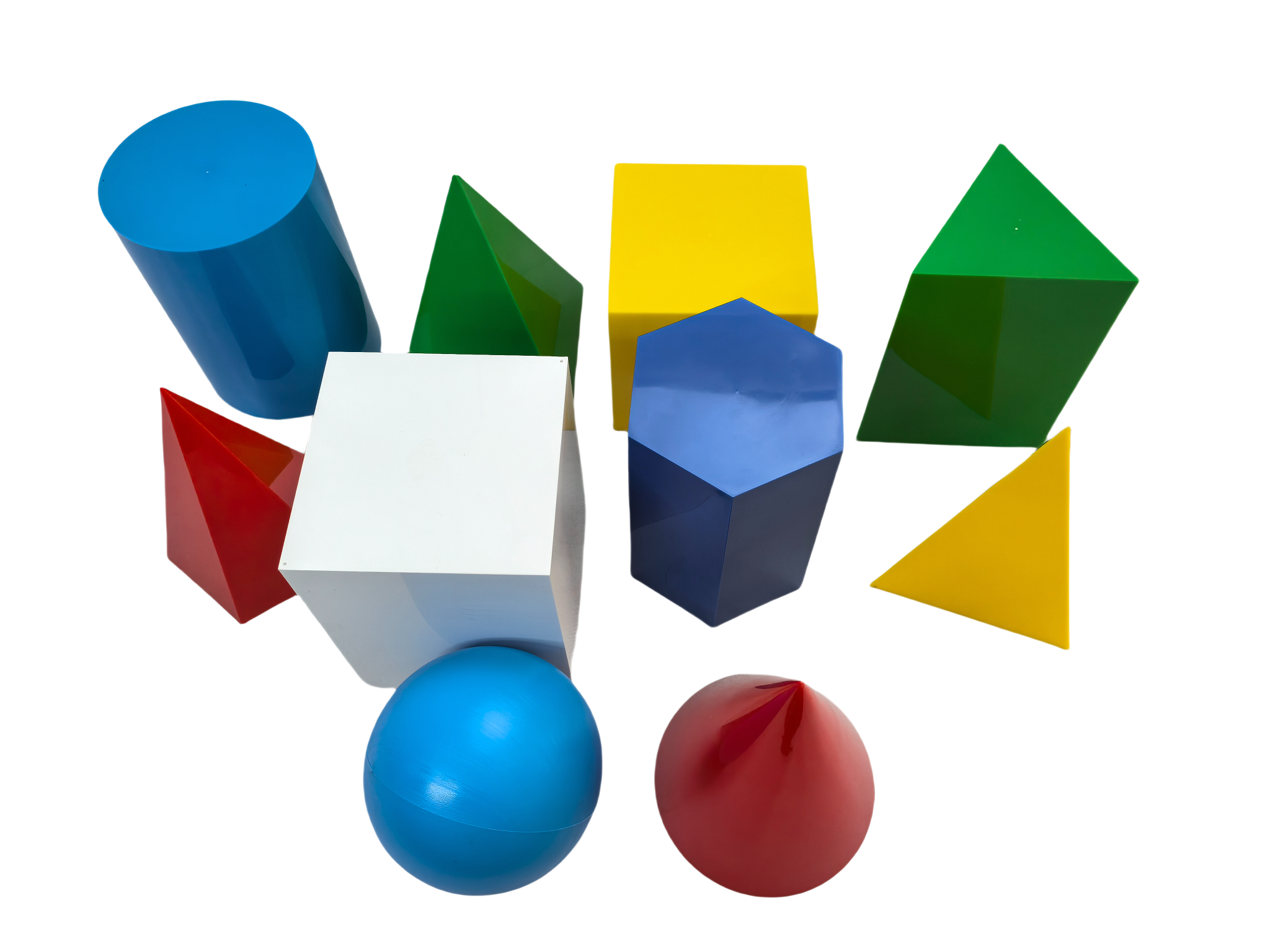 10-delige kunststof geometriemodelset, geometrische vaste blokken, geometrievormenset