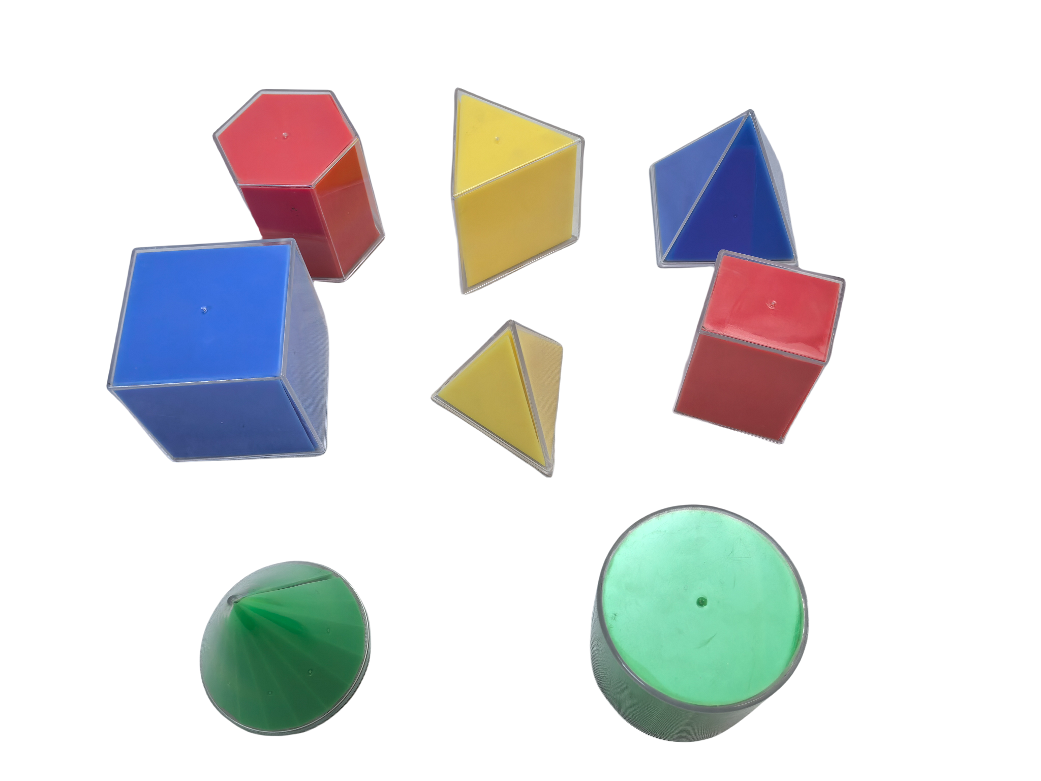 8-delige set driedimensionale geometrie afbreekbaar model basisschool wiskunde leermiddelen