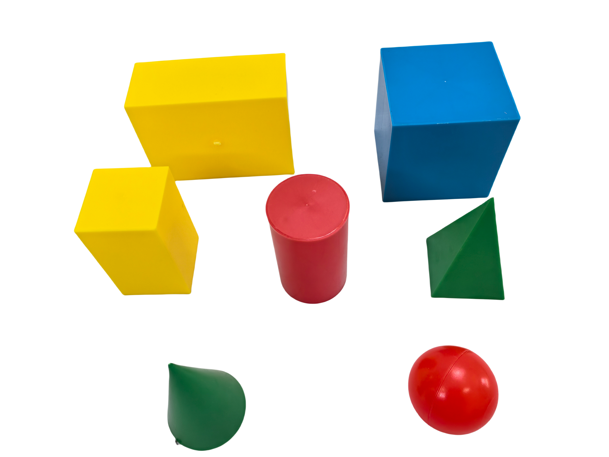 7-delige kunststof geometriemodelset, geometrische vaste blokken, geometrievormenset