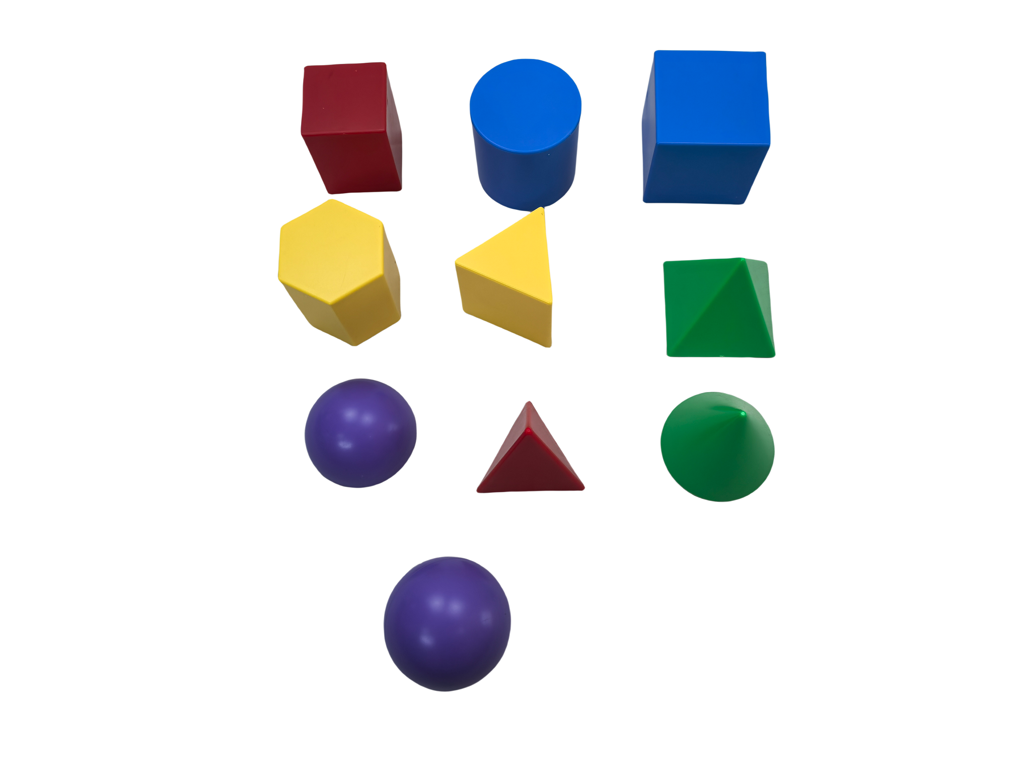 10-delige kunststof geometriemodelset, geometrische vaste blokken, geometrievormenset