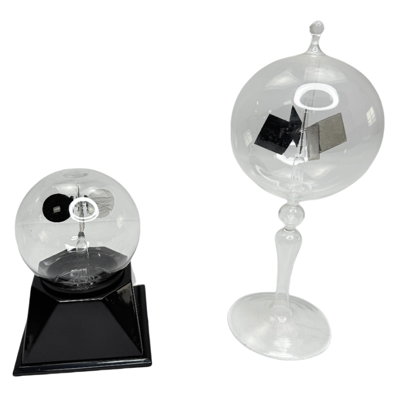Crookes radiometer lichtdruk windmolen thermische radiator instrument fysieke experimentapparatuur