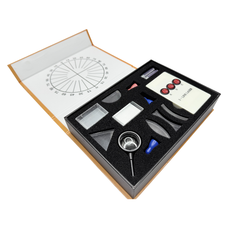 Fysieke optische kit laboratoriumapparatuur optische concave convexe lens prisma set optische testbox