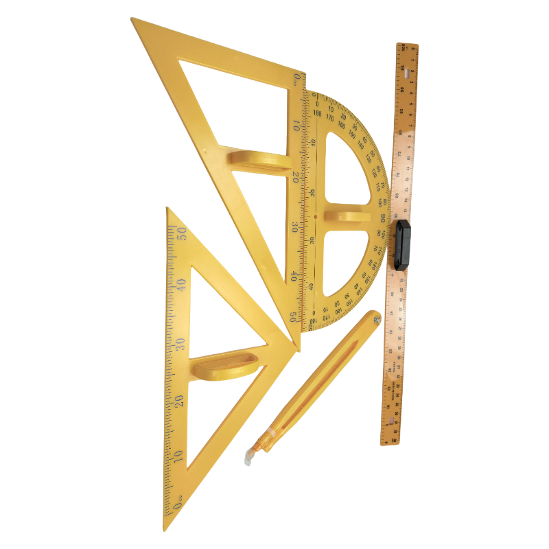 School wiskunde cursus meting groot instrument driehoek liniaal plastic geometrie onderwijs liniaal set
